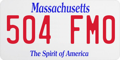 MA license plate 504FM0