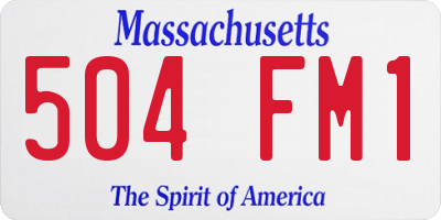 MA license plate 504FM1