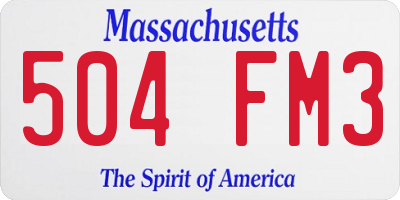 MA license plate 504FM3