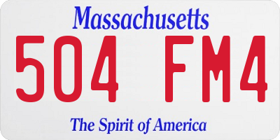 MA license plate 504FM4