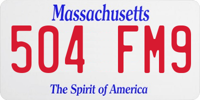 MA license plate 504FM9