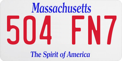 MA license plate 504FN7