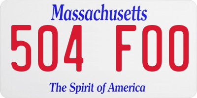 MA license plate 504FO0