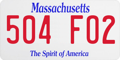 MA license plate 504FO2