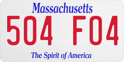 MA license plate 504FO4