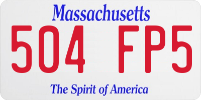 MA license plate 504FP5