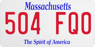MA license plate 504FQ0