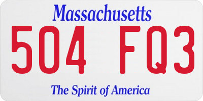 MA license plate 504FQ3
