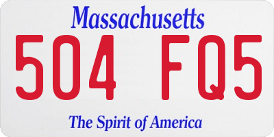 MA license plate 504FQ5