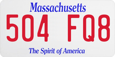 MA license plate 504FQ8