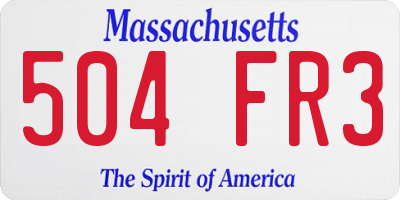 MA license plate 504FR3