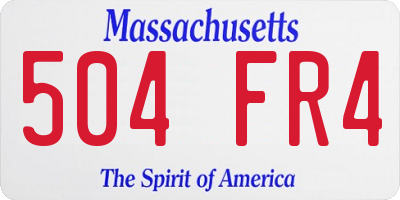 MA license plate 504FR4