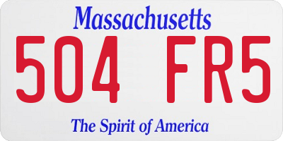 MA license plate 504FR5