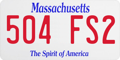 MA license plate 504FS2