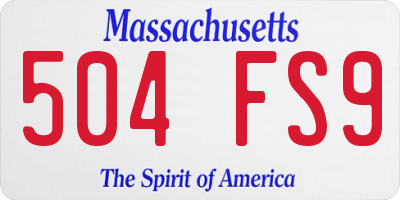 MA license plate 504FS9