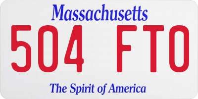 MA license plate 504FT0