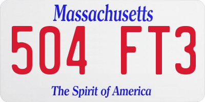 MA license plate 504FT3