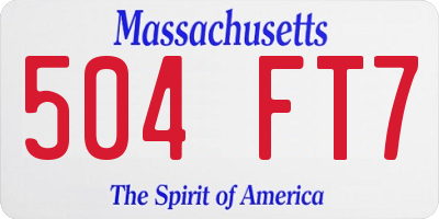 MA license plate 504FT7