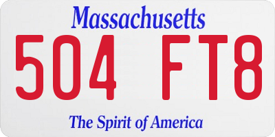 MA license plate 504FT8