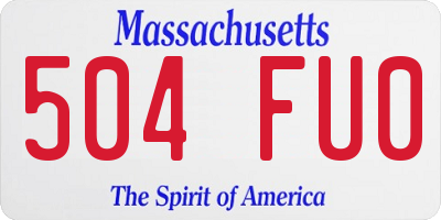 MA license plate 504FU0
