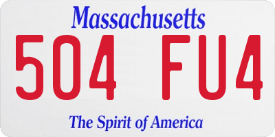 MA license plate 504FU4
