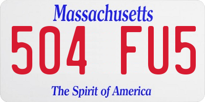 MA license plate 504FU5