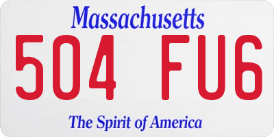 MA license plate 504FU6