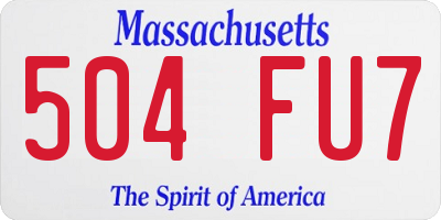 MA license plate 504FU7
