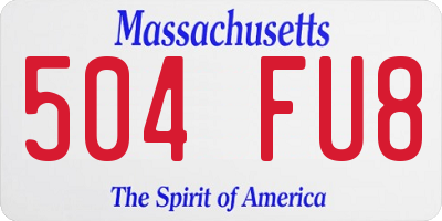 MA license plate 504FU8