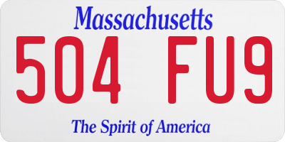 MA license plate 504FU9