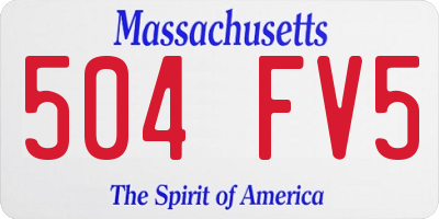 MA license plate 504FV5