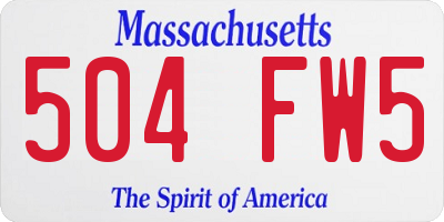 MA license plate 504FW5
