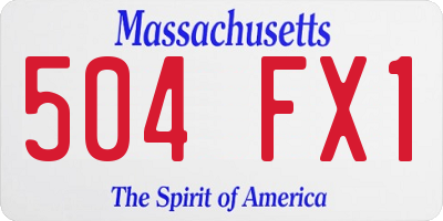 MA license plate 504FX1