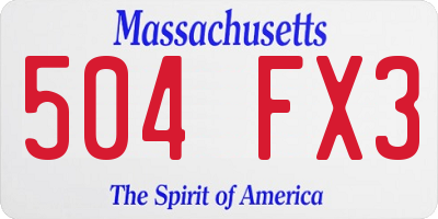 MA license plate 504FX3