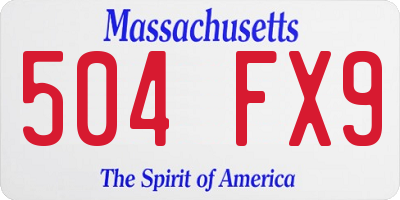 MA license plate 504FX9