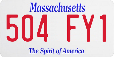MA license plate 504FY1