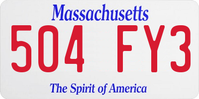 MA license plate 504FY3