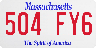 MA license plate 504FY6