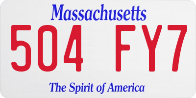 MA license plate 504FY7