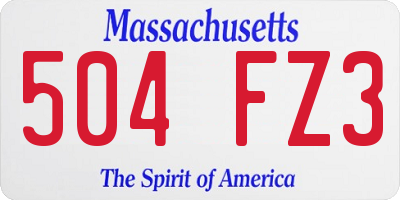 MA license plate 504FZ3