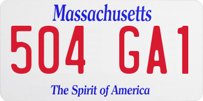 MA license plate 504GA1