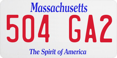 MA license plate 504GA2
