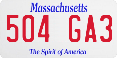MA license plate 504GA3