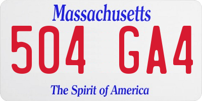 MA license plate 504GA4