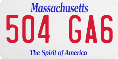 MA license plate 504GA6