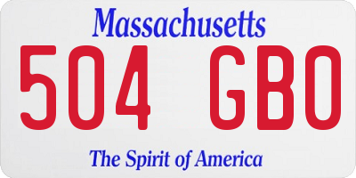 MA license plate 504GB0