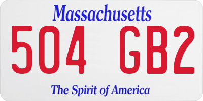 MA license plate 504GB2