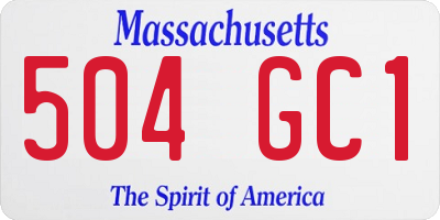 MA license plate 504GC1