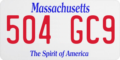 MA license plate 504GC9