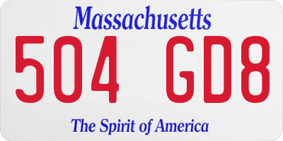 MA license plate 504GD8